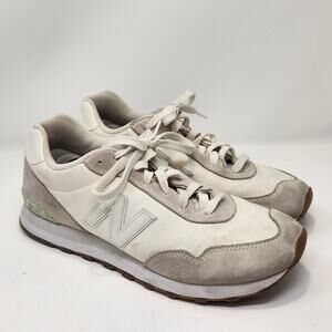 New Balance 515 Sneaker Cream Canvas Suede Women Size 11 Daisies Athletic Shoes